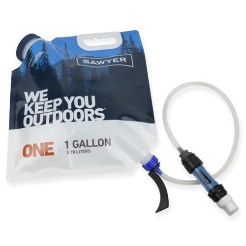 Sawyer water filter and bag with clear background