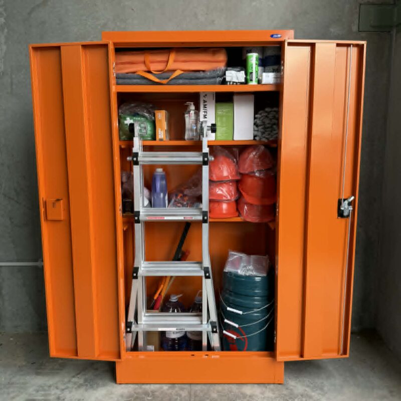 Fully open Civil defence cabinet