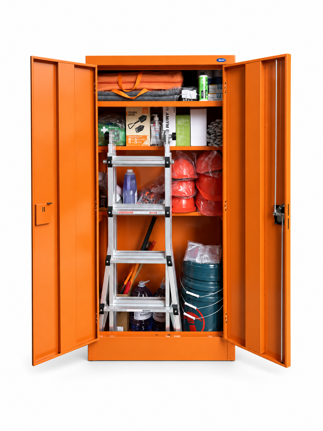 Open civil defence cabinet